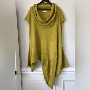 Bryn Walker Noa Tunic Top Dress Asymmetrical Cowl Neck Artsy Lagenlook Large